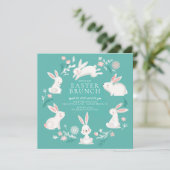 Adorable Bunny Party Osterfest Einladung (Stehend Vorderseite)
