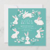 Adorable Bunny Party Osterfest Einladung (Vorderseite)