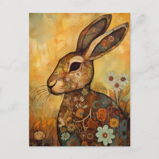 Adorable Bunny Postcard Postkarte (Vorderseite)