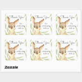Adorable Bunny Rabbit Baby Dusche Danke Quadratischer Aufkleber (Blatt)