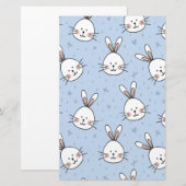 Adorable Bunny Rabbit Muster Briefpapier (Vorne/Hinten)