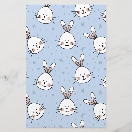 Adorable Bunny Rabbit Muster Briefpapier (Vorderseite)