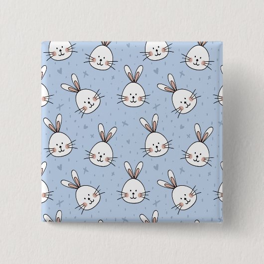 Adorable Bunny Rabbit Muster Button (Vorderseite)