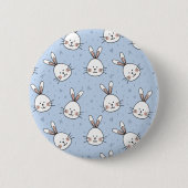 Adorable Bunny Rabbit Muster Button (Vorderseite)