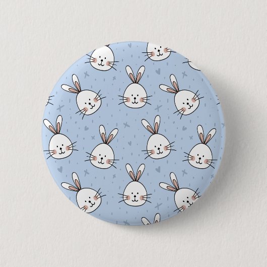 Adorable Bunny Rabbit Muster Button (Vorderseite)