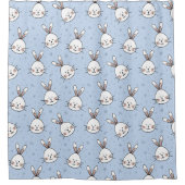 Adorable Bunny Rabbit Muster Duschvorhang (Vorderseite)