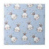 Adorable Bunny Rabbit Muster Fliese (Vorderseite)