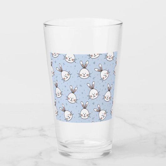 Adorable Bunny Rabbit Muster Glas (Vorderseite)