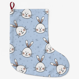 Adorable Bunny Rabbit Muster Großer Weihnachtsstrumpf
