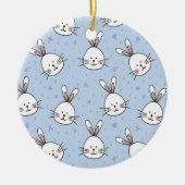 Adorable Bunny Rabbit Muster Keramik Ornament (Vorne)