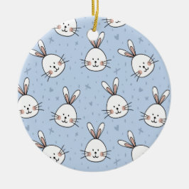 Adorable Bunny Rabbit Muster Keramik Ornament