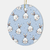 Adorable Bunny Rabbit Muster Keramik Ornament (Links)