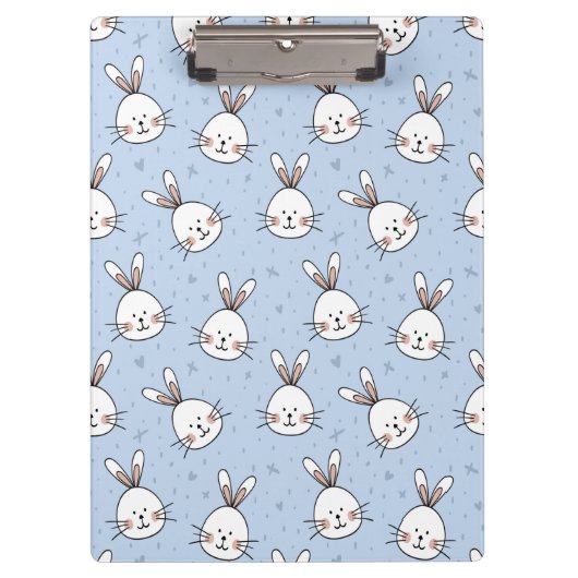 Adorable Bunny Rabbit Muster Klemmbrett (Vorderseite)
