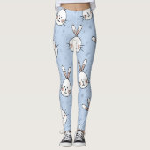 Adorable Bunny Rabbit Muster Leggings (Vorderseite)