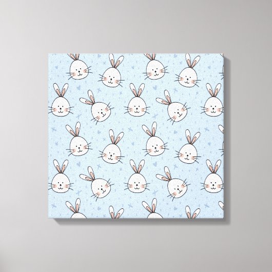 Adorable Bunny Rabbit Muster Leinwanddruck (Vorderseite)