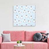 Adorable Bunny Rabbit Muster Leinwanddruck (Insitu (Wohnzimmer))