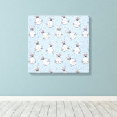 Adorable Bunny Rabbit Muster Leinwanddruck (Insitu (Holzboden))