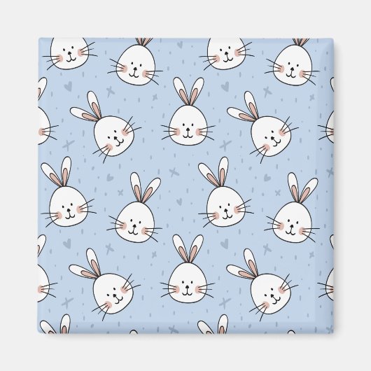 Adorable Bunny Rabbit Muster Magnet (Vorne)