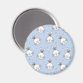 Adorable Bunny Rabbit Muster Magnet (Vorderseite/Rückseite)