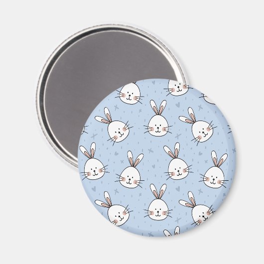 Adorable Bunny Rabbit Muster Magnet (Vorderseite/Rückseite)