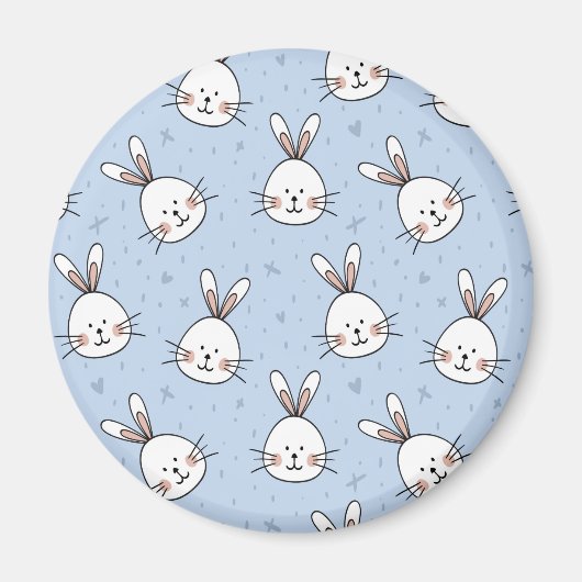 Adorable Bunny Rabbit Muster Magnet (Vorne)
