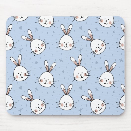 Adorable Bunny Rabbit Muster Mousepad (Vorne)