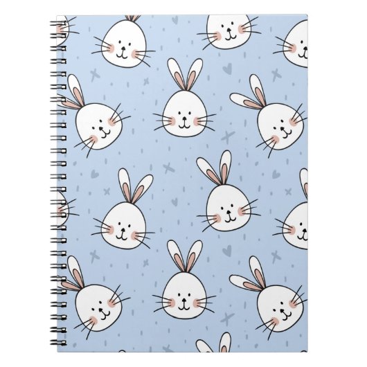 Adorable Bunny Rabbit Muster Notizblock (Vorderseite)