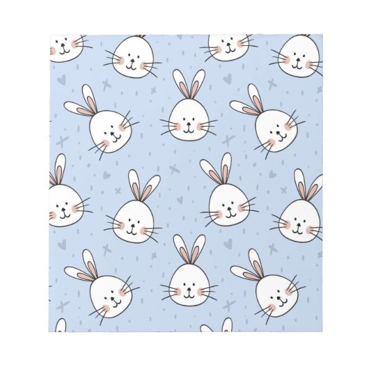 Adorable Bunny Rabbit Muster Notizblock (Vorderseite)