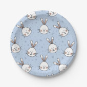 Adorable Bunny Rabbit Muster Pappteller (Vorderseite)