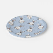 Adorable Bunny Rabbit Muster Pappteller (Schrägansicht)