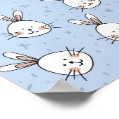 Adorable Bunny Rabbit Muster Poster (Ecke)