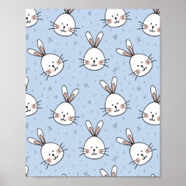Adorable Bunny Rabbit Muster Poster