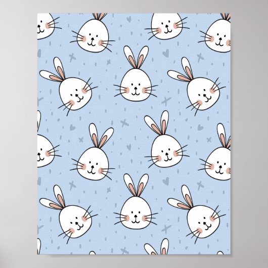 Adorable Bunny Rabbit Muster Poster (Vorne)