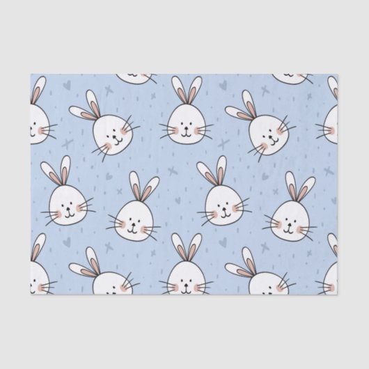 Adorable Bunny Rabbit Muster Seidenpapier (Vorderseite)