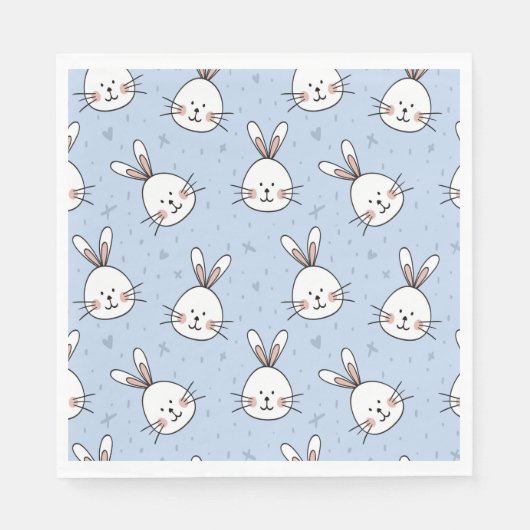 Adorable Bunny Rabbit Muster Serviette (Vorderseite)