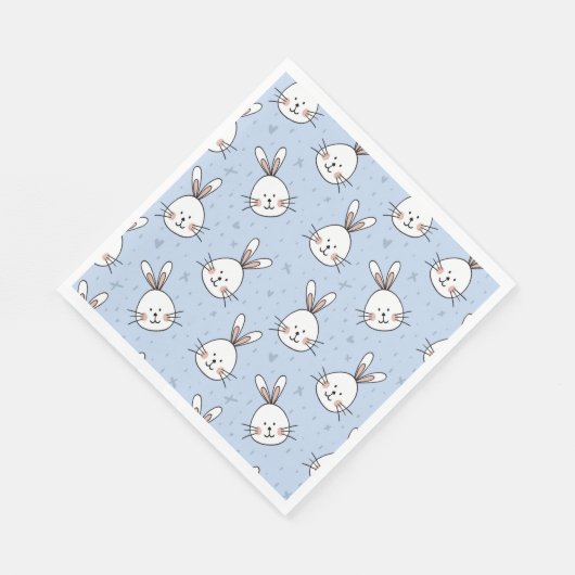 Adorable Bunny Rabbit Muster Serviette (Ecke)