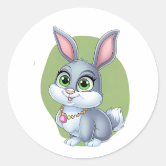 Adorable Bunny Sticker - Niedlicher Cartoon Rabbit