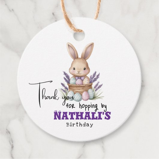 Adorable Bunny-Themed Geburtstag Geschenkanhänger (Vorderseite)