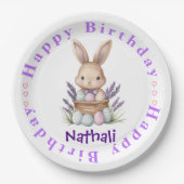 Adorable Bunny-Themed Geburtstag Pappteller (Vorderseite)