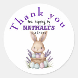 Adorable Bunny-Themed Geburtstag Runder Aufkleber