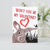 Adorable Bunny Typografy Valentine's Day Card (Stehend Vorderseite)
