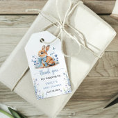 Adorable Bunny Wildblume Baby Shower Boy Geschenkanhänger