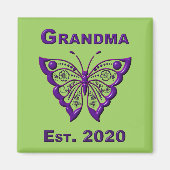Adorable Butterfly Oma "Est 2020" Magnet (Vorne)