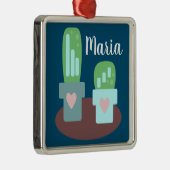 Adorable Cactus Heart Pots Weihnachten Gegenwart Ornament Aus Metall (Rechts)