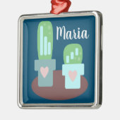 Adorable Cactus Heart Pots Weihnachten Gegenwart Ornament Aus Metall (Links)