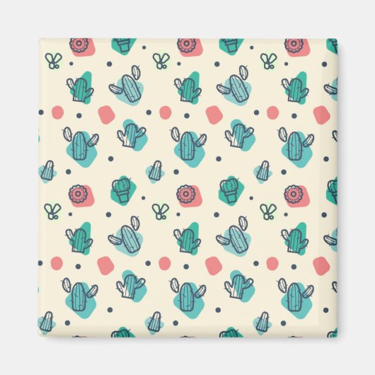Adorable Cactus Muster Magnet (Vorne)