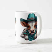 Adorable Cala in Cowboy Hat und Bandana Kaffeetasse (VorderseiteRechts)