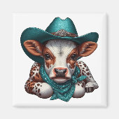 Adorable Cala in Cowboy Hat und Bandana Magnet (Vorne)