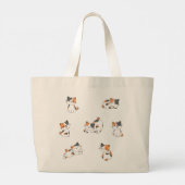 Adorable Calico Cat Tote Bag Jumbo Stoffbeutel (Rückseite)