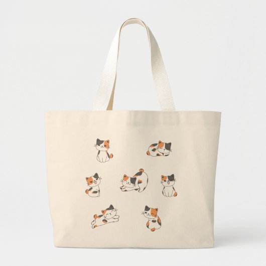 Adorable Calico Cat Tote Bag Jumbo Stoffbeutel (Vorne)